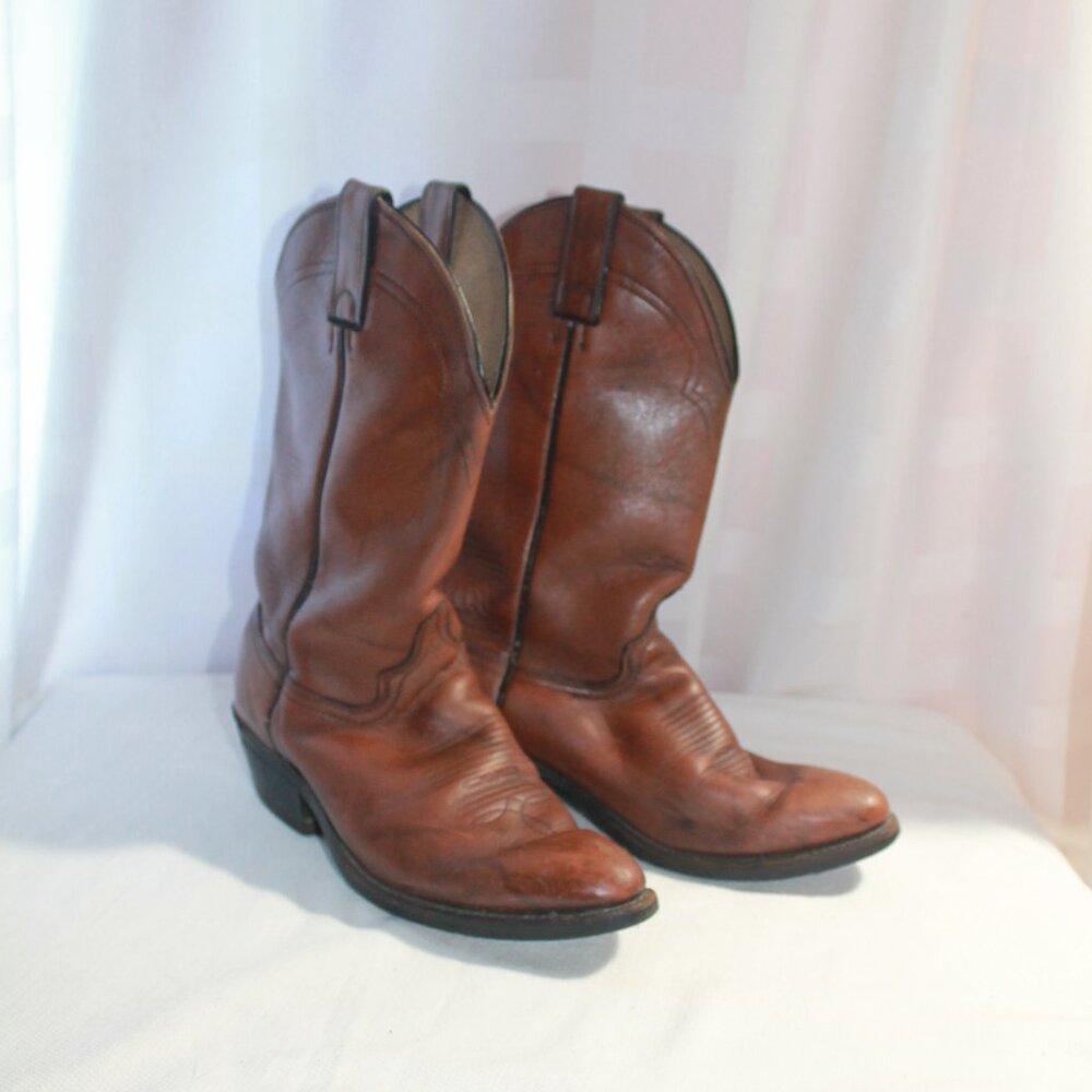 Abilene Boot Co. Brown Leather Cowgirl Boots, 7.5B
